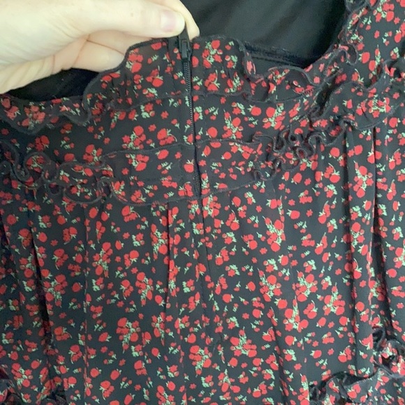Row A Floral Mini Dress. Size M. Open Back. Originally From Nordstrom. Red/Black - Picture 7 of 9